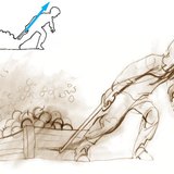 In force diagrams the force is represented by an arrow