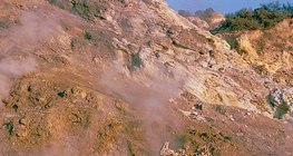 Sulphurous gases at the Solfatara crater