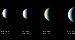 Venus shows phases similar to the Moon.