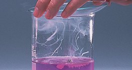 Potassium reaction with water containing phenolphthalein