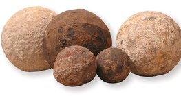 Cannon balls made from stone and iron