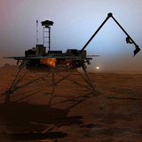 The Phoenix spacecraft on Mars (illustration)