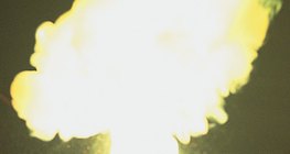 Reaction of zinc with sulphur powder (exothermic process)