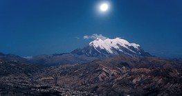 La Paz with the Andes in the moonlight