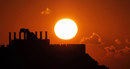 Sunrise over the Acropolis of Lindos