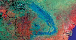 Satellite image of the Carpathian Basin