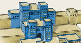 Reconstruction drawing of the Babylonian Isthar Gate