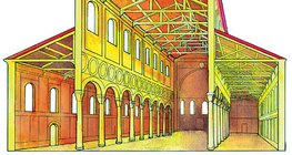 Cross section of the Basilica of Sant'Apollinare in Classe, Ravenna, Italy (536-549, Early Christian art)