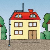 Lightning conductor on a building