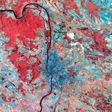 Спътникова снимка на Будапеща и околностите й