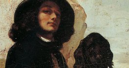 Gustave Courbet: Self-Portrait with a Black Dog (1844, Realism, detail)