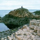 Basalt divided into hexagonal columns