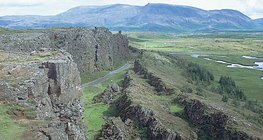 Thingvellir, situated in a rift valley in Iceland 