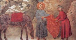 Giotto: St. Francis Giving his Mantle to a Poor Man (around 1300, Renaissance)