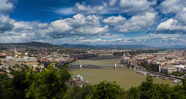 Budapest with the Danube in the background (Hungary)