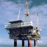 Oil rig on the sea (Alaska, USA)