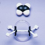 Space-filling (1) and stick model (2) of the ethylene molecule