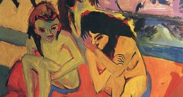 Ernst Ludwig Kirchner: Naked Girls Talking (c. 1910, Expressionism)