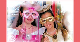 Girls dressed in carnival costumes