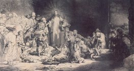 Rembrandt: The Little Children Being Brought to Jesus (1647-1649, Baroque)