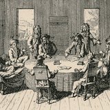 Гравюра, отразяваща мирните преговори в Карловиц