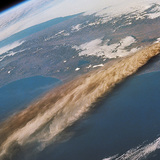 Satellite image of volcanic ash cloud