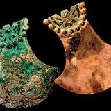 Copper and gold hatchet heads