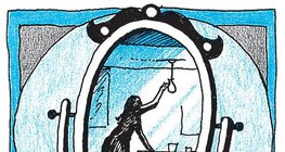 Sütő András édesanyja este a piperetükörből visszatükröződve