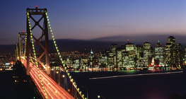 San Francisco nightscape with the Bay Bridge