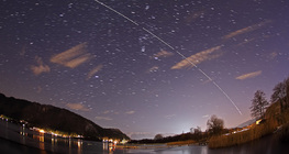 The International Space Station moving across the sky