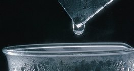 Water vapour condenses on a cold surface