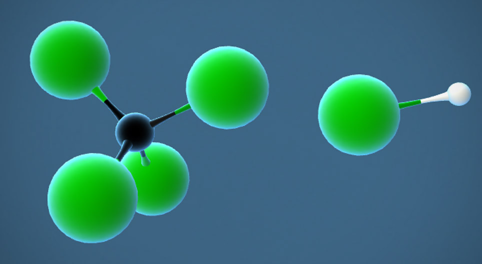 Chlorowanie metanu (reakcja substytucji)