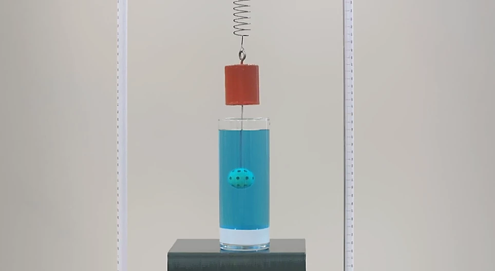 Oscillation damped by drag