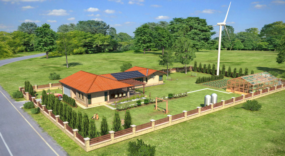 Casa sem emissões de dióxido de carbono