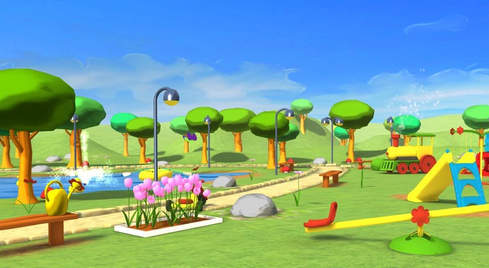 Катя на детской площадке