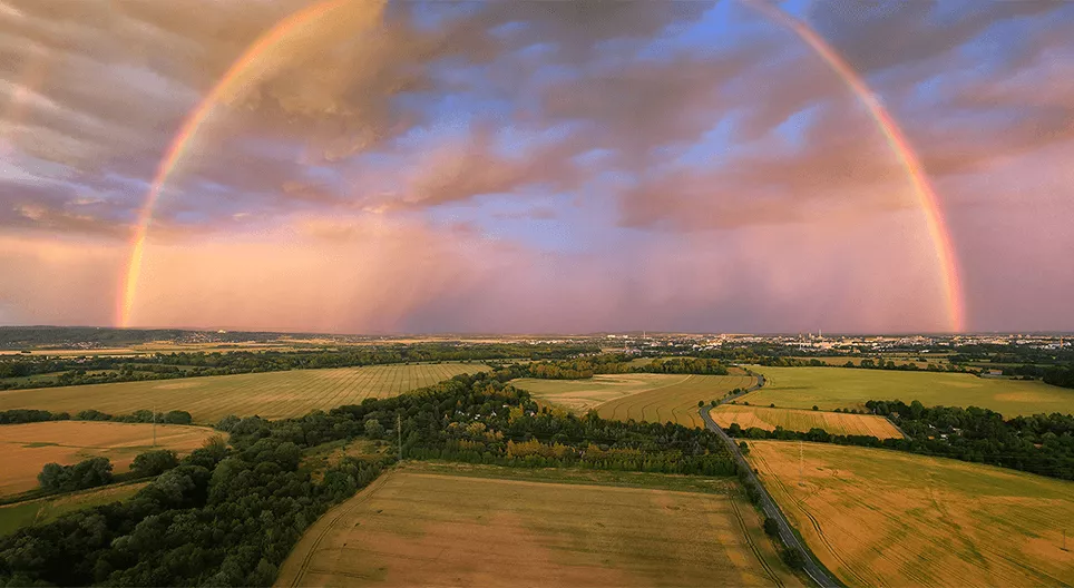 Kan man glida nedför en regnbåge?