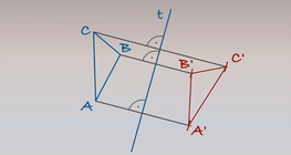 Образ на триъгълник при осева симетрия