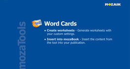Word cards worksheet tutorial