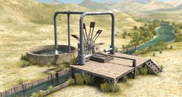 Medieval Arab water pump (Al-Jazari, 13th century)