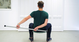 Stick-assisted shoulder rehabilitation exercises