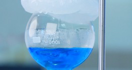 Boiling water with ice