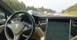 Tesla in traffic