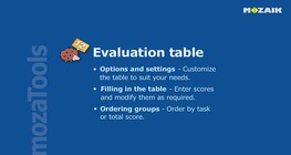 Evaluation table tutorial