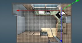 Designing kitchen furniture - spatial coordinate system